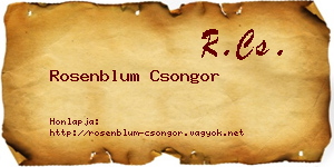 Rosenblum Csongor névjegykártya